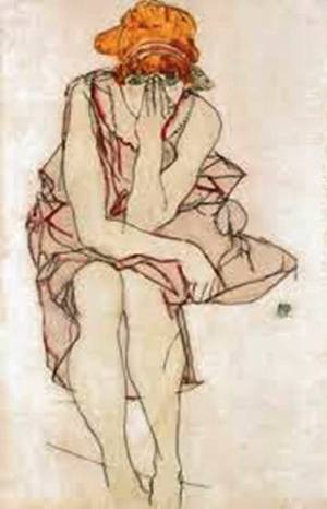 Egon Schiele ⋯ Seated young lady