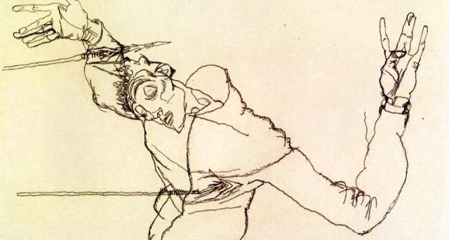 Egon Schiele ⋯ Self-portrait as Saint Sebastian