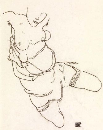 Egon Schiele ⋯ Semi-dressed model